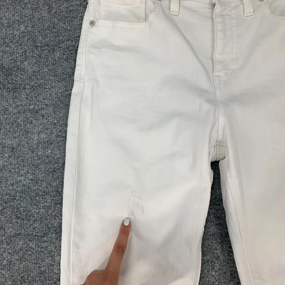 Madewell Jeans Womens 29 White 9 Inch High Riser Skinny Skinny Denim Stretch